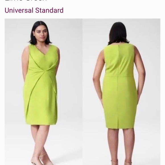 Universal Standard Raven Sheath Dress in Lime Green NWOT. Size 2xl (30/32W) - Picture 7 of 8